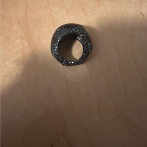 Unique House of Harlow Black Lesther Gemstone cocktail Ring